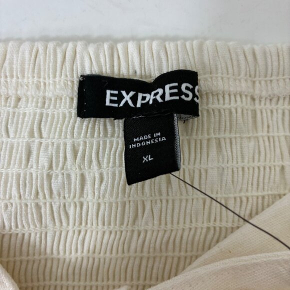 NEW Express Strapless Tie Front Bandeau Top Linen Blend Size XL - Picture 4 of 9